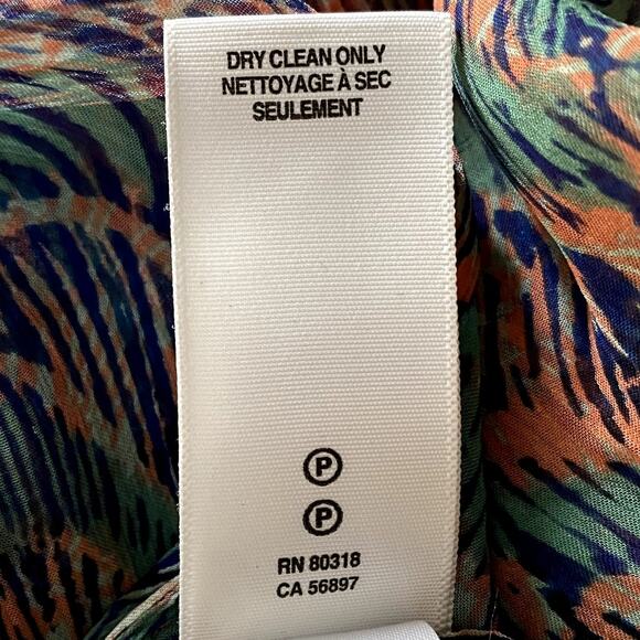 Lucky Brand Sz XL Sheer Long Sleeve V-Neck Tunic Ombre Pink to Blue Coverup Boho - Picture 7 of 10